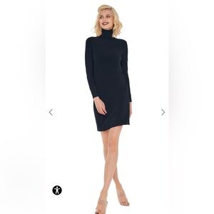 Norma Kamali Turtleneck Dress to Knee NWT BLACK